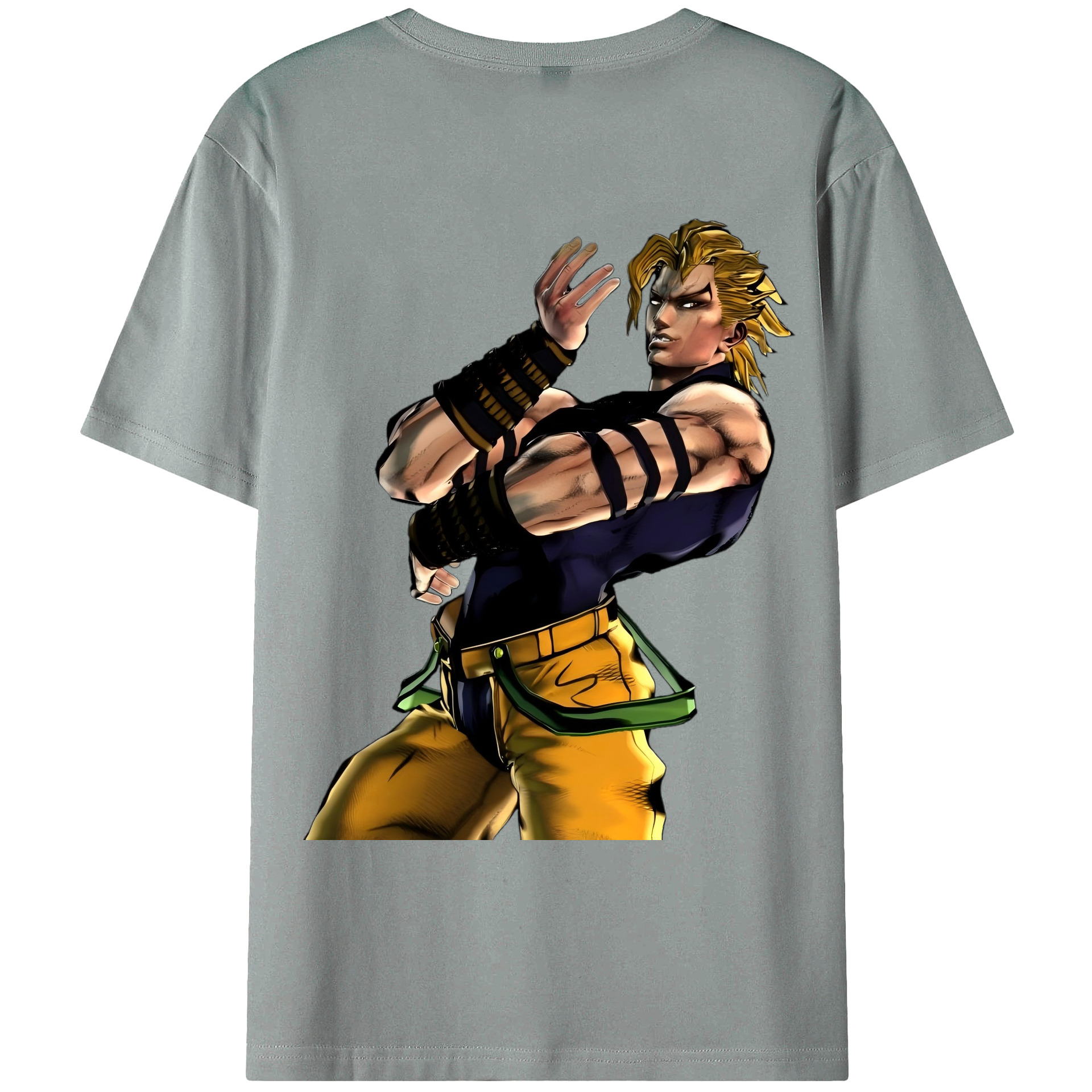 （画像用） ジョジョの奇妙な冒険 ディオ?ブランドー JoJo's Bizarre Adventure Dio Brando 綿100％ メンズ半袖Tシャツ（バックプリント） 通気性